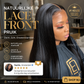 Lijmloze synthetische lace front pruik, direct klaar voor gebruik, voorgeplukt, voorgeknipt, steil, levendig, zelfgroeiend, strakke haarlijn met kleine knoopjes, hittebestendige vezels, natuurlijke pruik, geen lijm nodig.