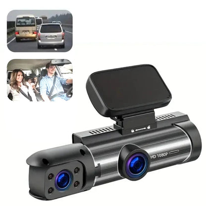 Dash cam with 170° wide-angle and 1080p dual lens