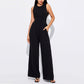 EFFEN MOUWLOZE JUMPSUIT MET WIJDE PIJPEN