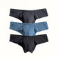 Effen kleur ademende herenslip met lage taille【Koop 3, krijg er 2 gratis】