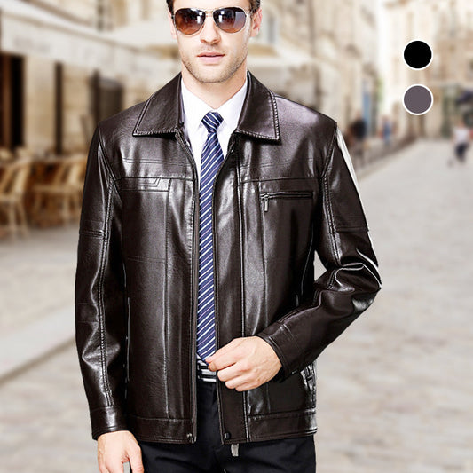 Men's Vintage Lapel Full Zip Jacket