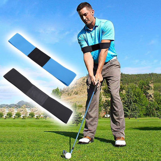 Golf trainingshulp swing arm strap