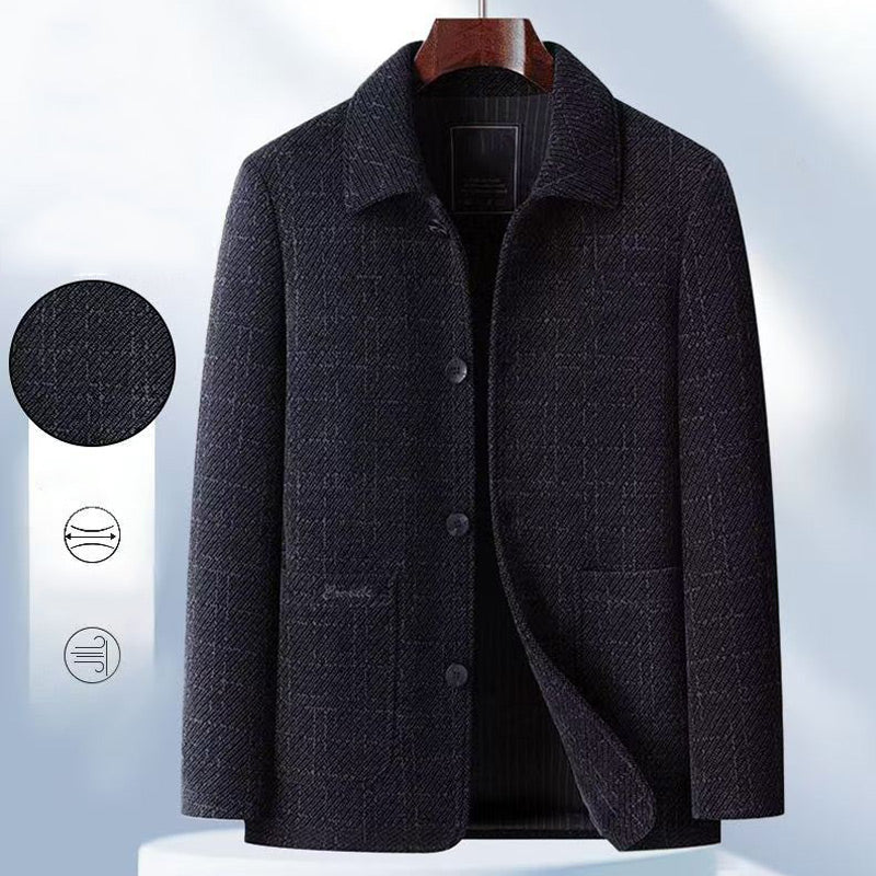Men's Casual Thick Chenille Lapel Buttoned Jacket