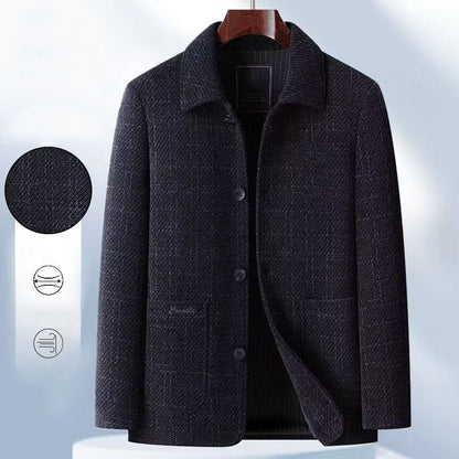 Men's Casual Thick Chenille Lapel Buttoned Jacket