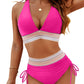 👙Hot Verkoop 50% Korting💃 Hoge Taille Buik Controle Kleur Blok De Bikini Inzetten
