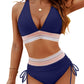 👙Hot Verkoop 50% Korting💃 Hoge Taille Buik Controle Kleur Blok De Bikini Inzetten