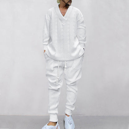 💥Arrived Today-SAVE50%💥Men's 2-Piece V-Neck Baggy Sweatshirt & Joggers Set