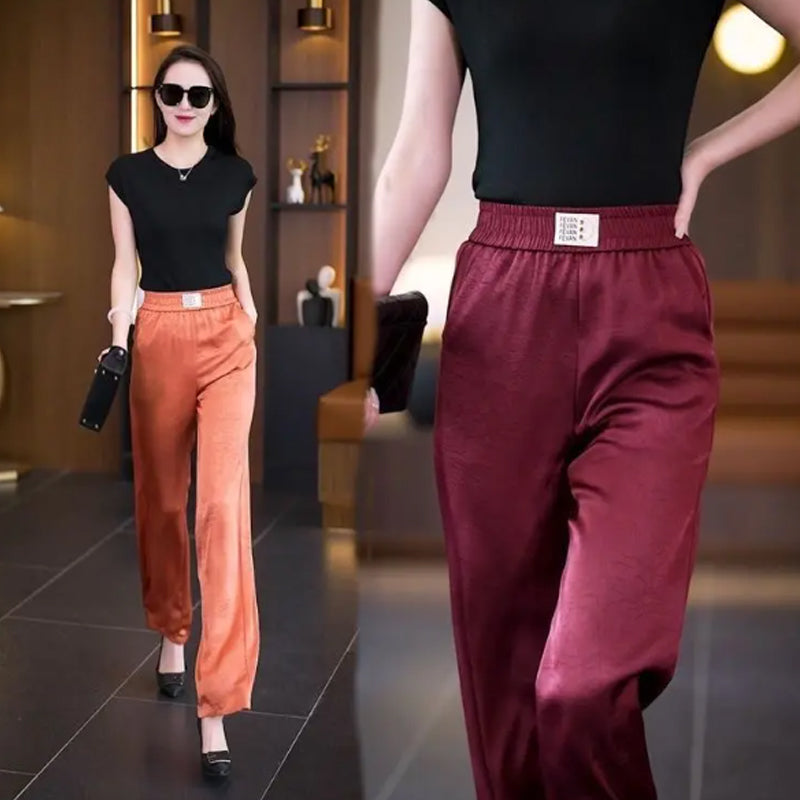 Women's Comfortable Silky Cool Wide-Leg Pants