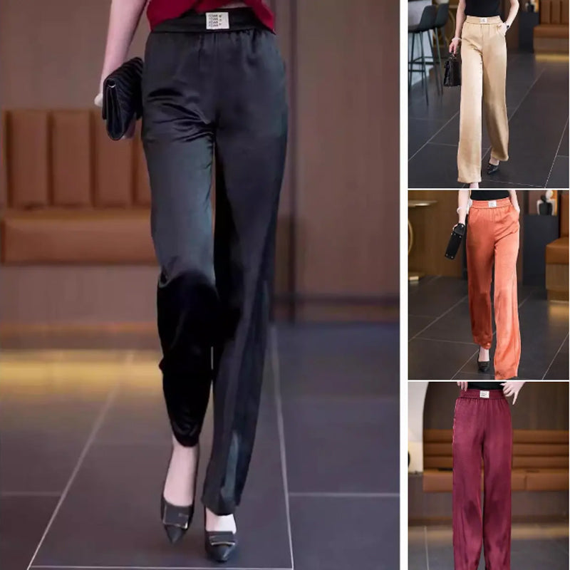 Women's Comfortable Silky Cool Wide-Leg Pants