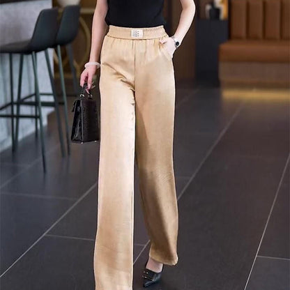 Women's Comfortable Silky Cool Wide-Leg Pants