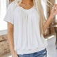 ✨Women's Casual Pleated V-Neck Short-Sleeve Top