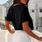 ✨Women's Casual Pleated V-Neck Short-Sleeve Top