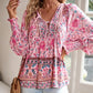💖Hot Sales-50% OFF✨Women's Fashion Printed v-Neck Long Sleeve Shirt