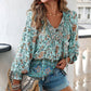 💖Hot Sales-50% OFF✨Women's Fashion Printed v-Neck Long Sleeve Shirt
