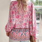 💖Hot Sales-50% OFF✨Women's Fashion Printed v-Neck Long Sleeve Shirt