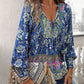 💖Hot Sales-50% OFF✨Women's Fashion Printed v-Neck Long Sleeve Shirt