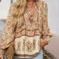 💖Hot Sales-50% OFF✨Women's Fashion Printed v-Neck Long Sleeve Shirt