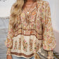 💖Hot Sales-50% OFF✨Women's Fashion Printed v-Neck Long Sleeve Shirt