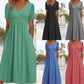 👗💙 50% KORTING! Alsof je een zomerbries in een jurk giet die je taille accentueert en je benen laat dansen! V-hals, korte mouwen, lange pasvorm – klaar voor strand, stad of terras.