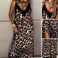 Women's V-neck Suspender Printed Hollow Casual Dress