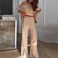 ⏳ Limited time 50% off! 💥 Casual One Shoulder Top & Pants Two Piece Set for Women（The more you buy, the higher the discount）