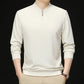 Men’s Solid Zipper V-Neck Long Sleeve Tops