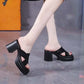 ⏳ Limited time 50% off! 💥Rhinestone-Embellished High Heel Sandals with Thick Soles（The more you buy, the higher the discount）