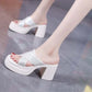 ⏳ Limited time 50% off! 💥Rhinestone-Embellished High Heel Sandals with Thick Soles（The more you buy, the higher the discount）