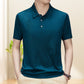 Men's Casual Breathable Smooth Fabric Lapel Short Sleeve T-Shirt