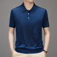 Men's Casual Breathable Smooth Fabric Lapel Short Sleeve T-Shirt