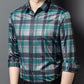 Men's Business Casual Long Sleeve Plaid Top
