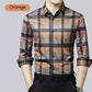 Men's Business Casual Long Sleeve Plaid Top
