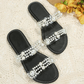 Women's Slip On Pearl Strap Flat Sandals
