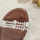 Women's Slip On Pearl Strap Flat Sandals