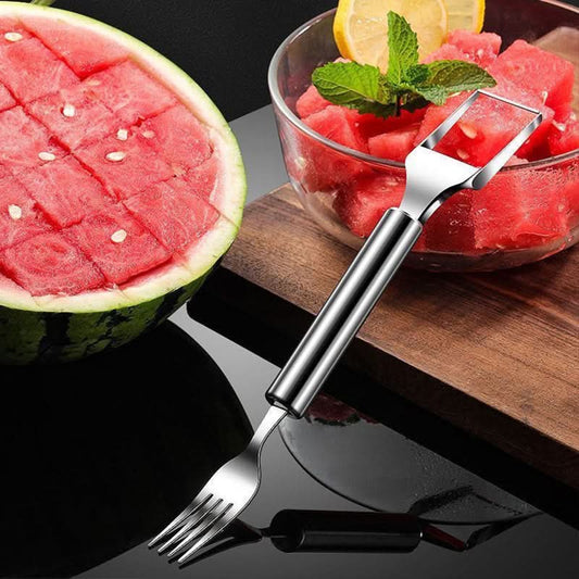 🔥 Koop 1 krijg 1 gratis🔥2-in-1 roestvrijstalen fruitsnijder met vork