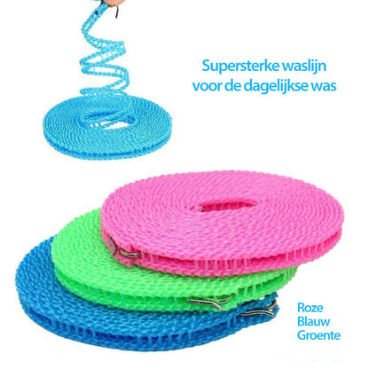 🧺 Vindtett klessnor for reise – 5/8/10 m, S-kroker i stål, kompakt. Perfekt for camping og hotell! ✨🧳