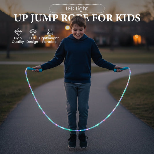 🎉Nieuwjaars Cadeau 50% KORTING!✨LED-verlicht Springtouw voor Kinderen – Dynamische Lichtshow + Verstelbare Lengte: Actief Spel Zelfs in Het Donker!