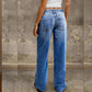 🎉Damesmode Jeans met wijde pijpen en kleurverloop – Comfort Ontmoet Stijl