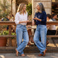 🎉Damesmode Jeans met wijde pijpen en kleurverloop – Comfort Ontmoet Stijl