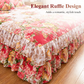 ✨3-delige bedrokset met bloemenprint en ruches