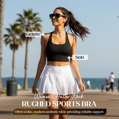 Dames sporttop met effen, uitneembare borstpads, casual, comfortabel en duurzaam, haltertop voor yoga, fitness en workouts, dames sportkleding voor alle seizoenen.