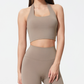 Dames sporttop met effen, uitneembare borstpads, casual, comfortabel en duurzaam, haltertop voor yoga, fitness en workouts, dames sportkleding voor alle seizoenen.
