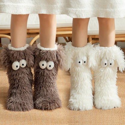 💗LAATSTE DAG UITVERKOOP 50% KORTING⚡50K+ VERKOCHT💕Dames pluche pantoffelsokken, vloersokken, winterse binnensokken, dikke fleecevoering, antislip, pluche sneeuwsokken voor volwassenen