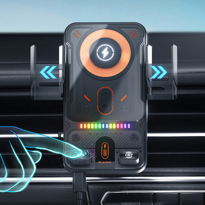 Slimme 2-in-1 telefoonhouder voor in de auto met draaifunctie en draadloze oplader