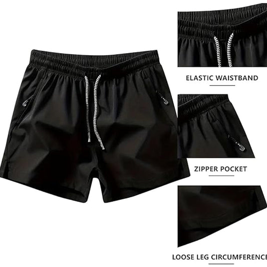 Sneldrogende sportshort voor heren met zakken met ritssluiting