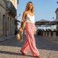 Dames casual broek met wijde pijpen en strepen