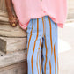 Dames casual broek met wijde pijpen en strepen