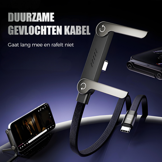 Type-C 240W Snellaadkabel met Opvouwbare Standaard