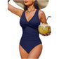 ✨👙【Aanbieding】🌈Badpak met Buikcorrigerende Plooien | V-hals | 12 Kleuren🌊