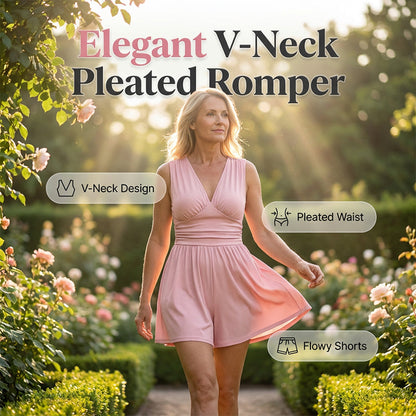 👗 Mouwloze jumpsuit met V-hals en geplooide taille voor dames